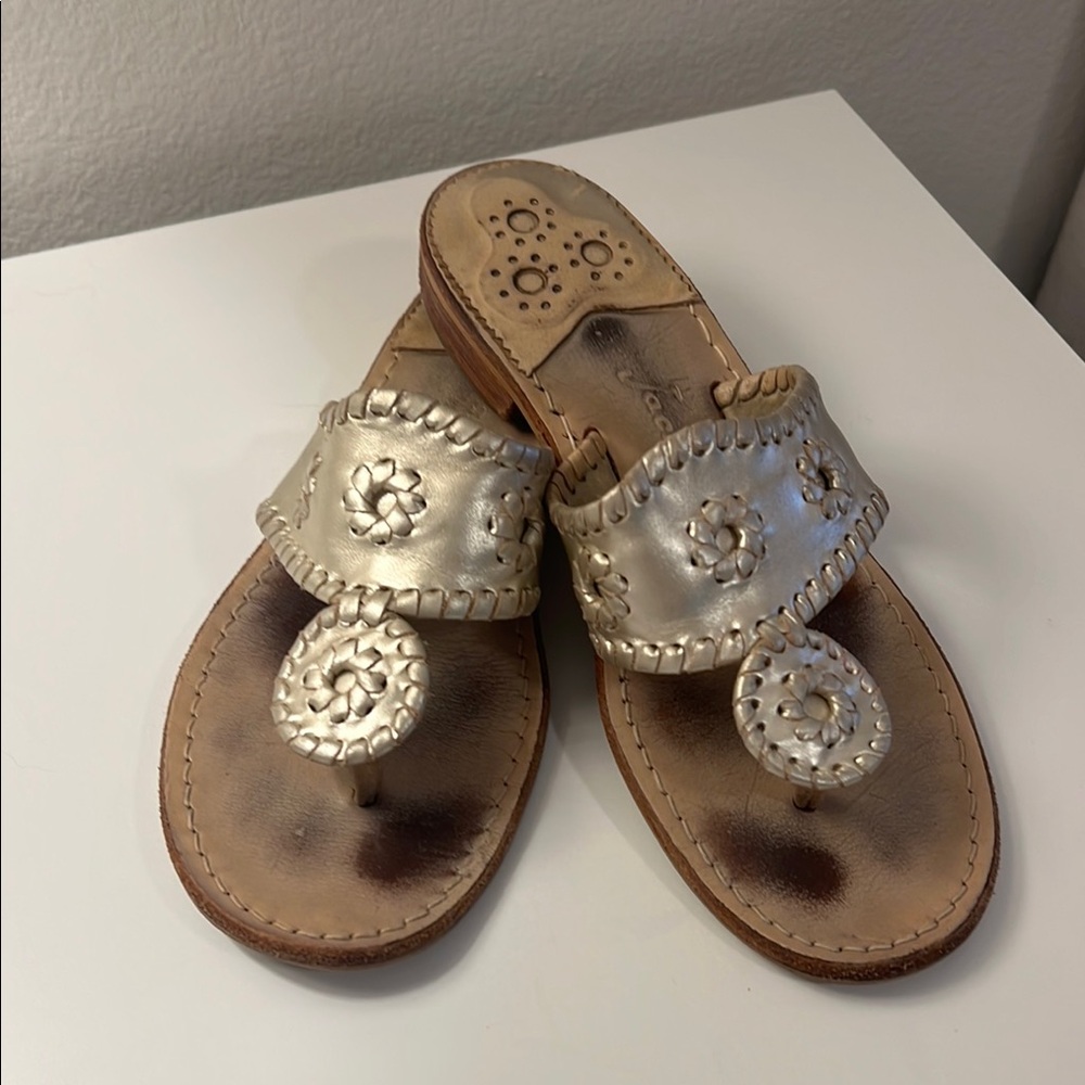 Jack Rogers Metallic Silver Sandals
